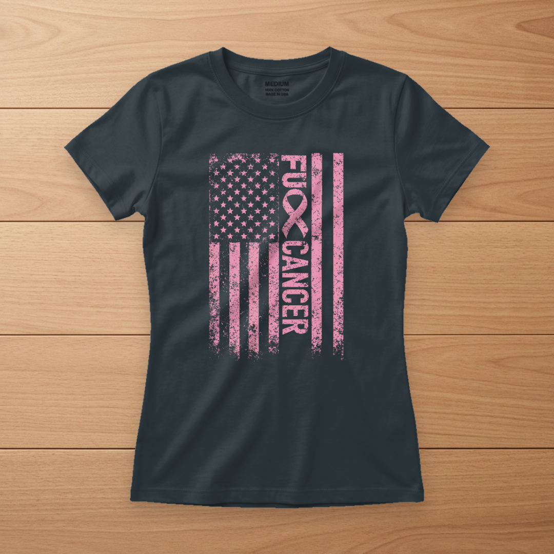 Pink Flag Breast Cancer Awareness Tee