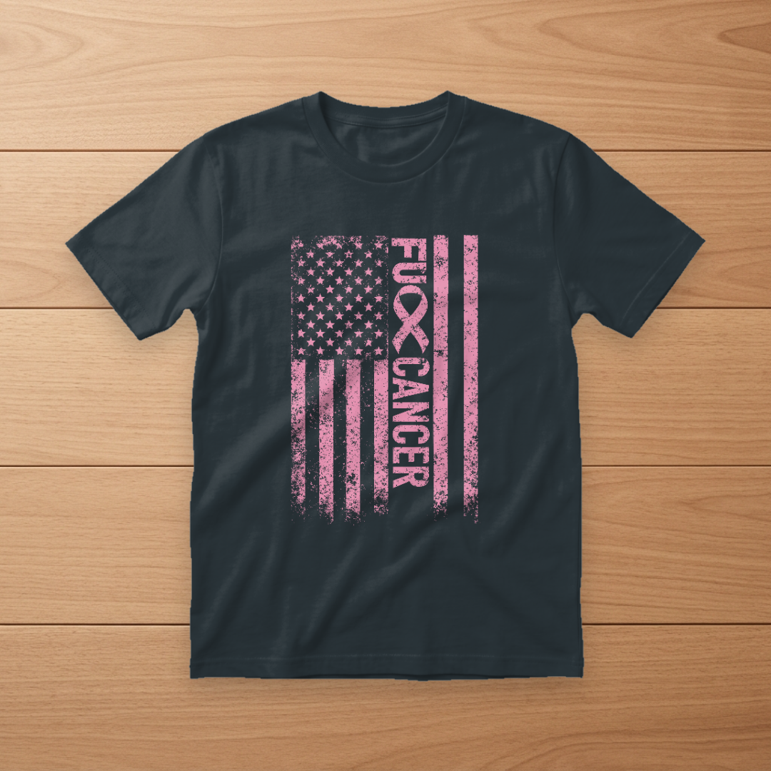 Pink Flag Breast Cancer Awareness Tee