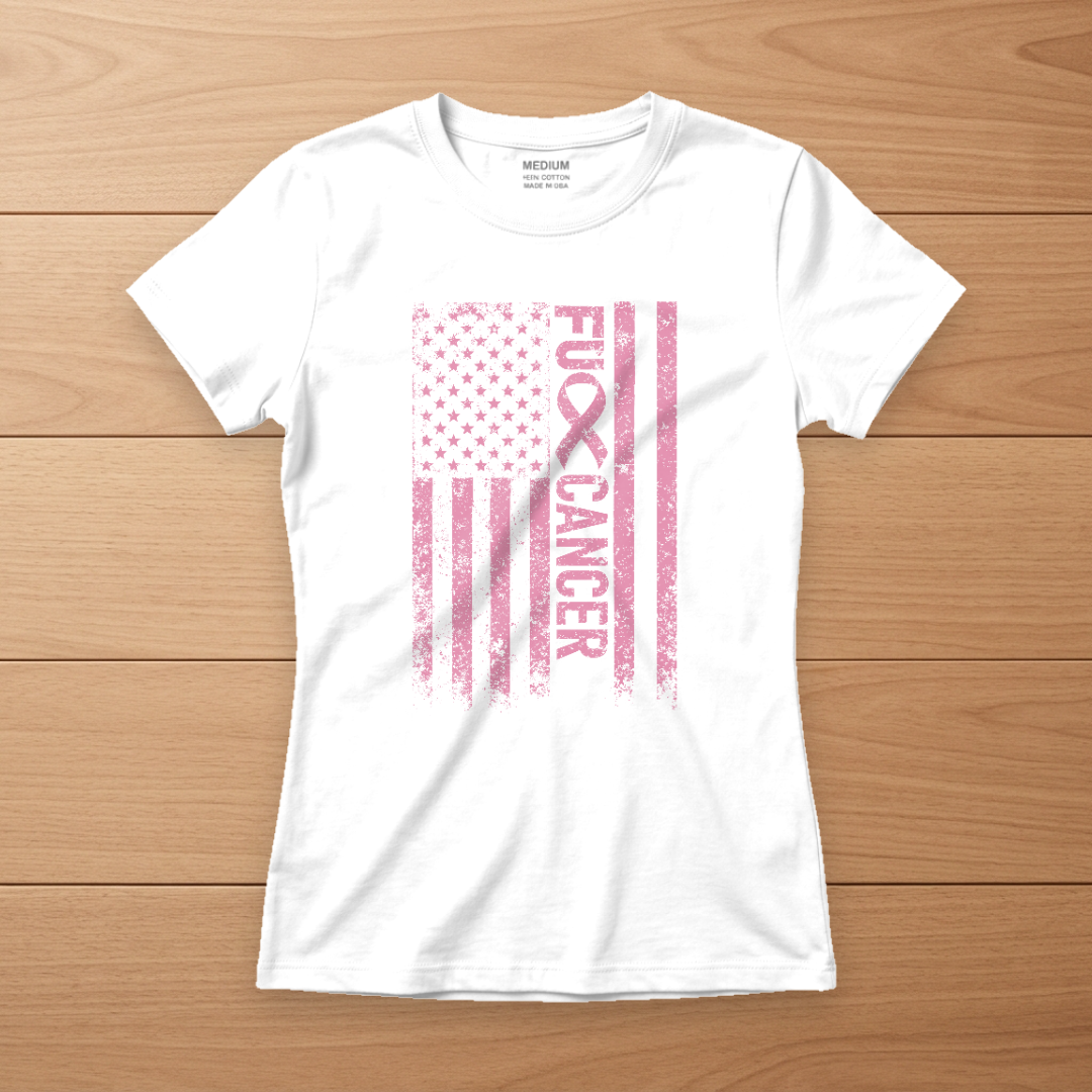 Pink Flag Breast Cancer Awareness Tee