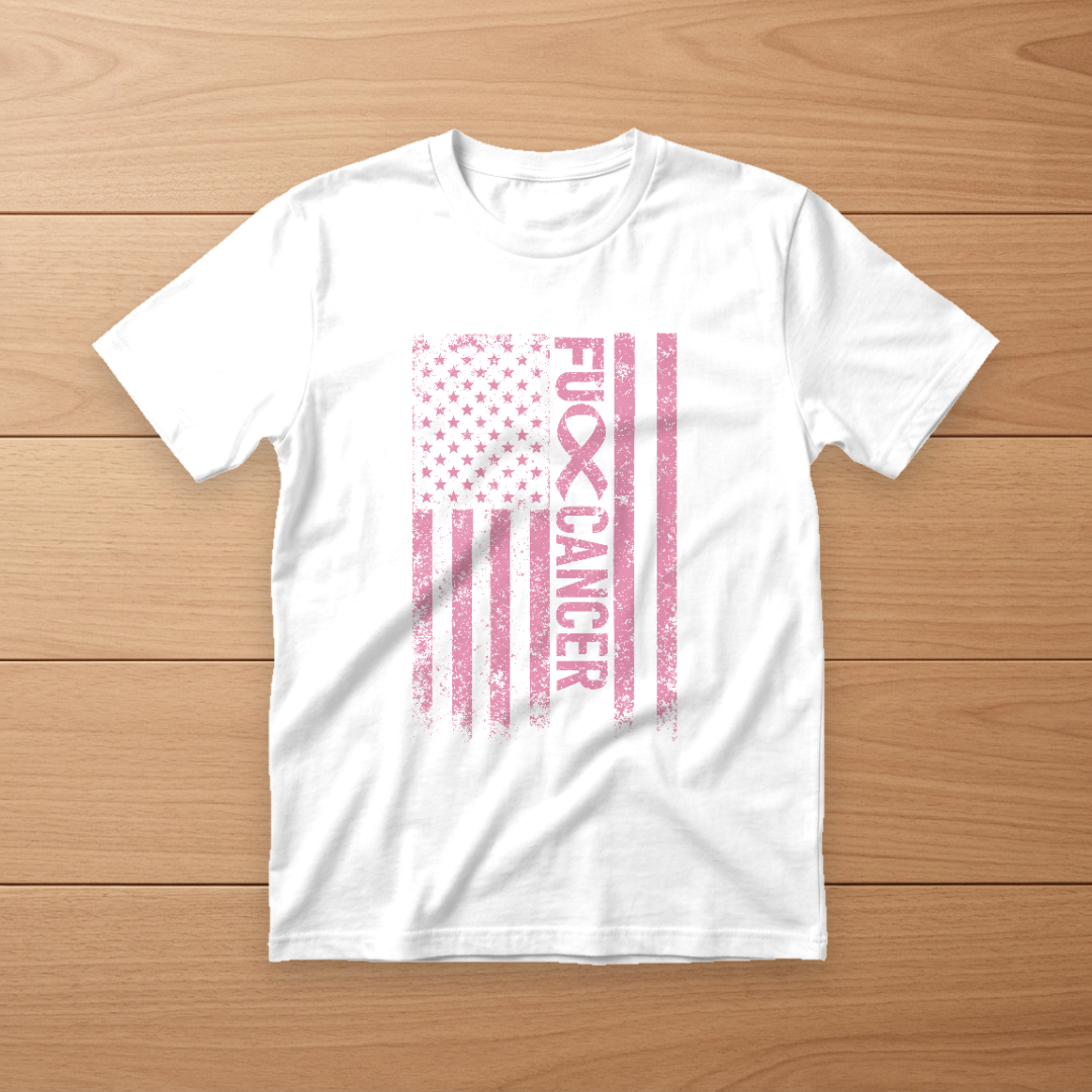 Pink Flag Breast Cancer Awareness Tee